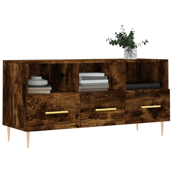 Dulap TV stejar afumat, 102x36x50 cm, lemn prelucrat - WALTI WALTI