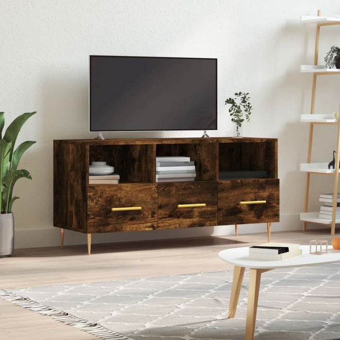 Dulap TV stejar afumat, 102x36x50 cm, lemn prelucrat - WALTI WALTI