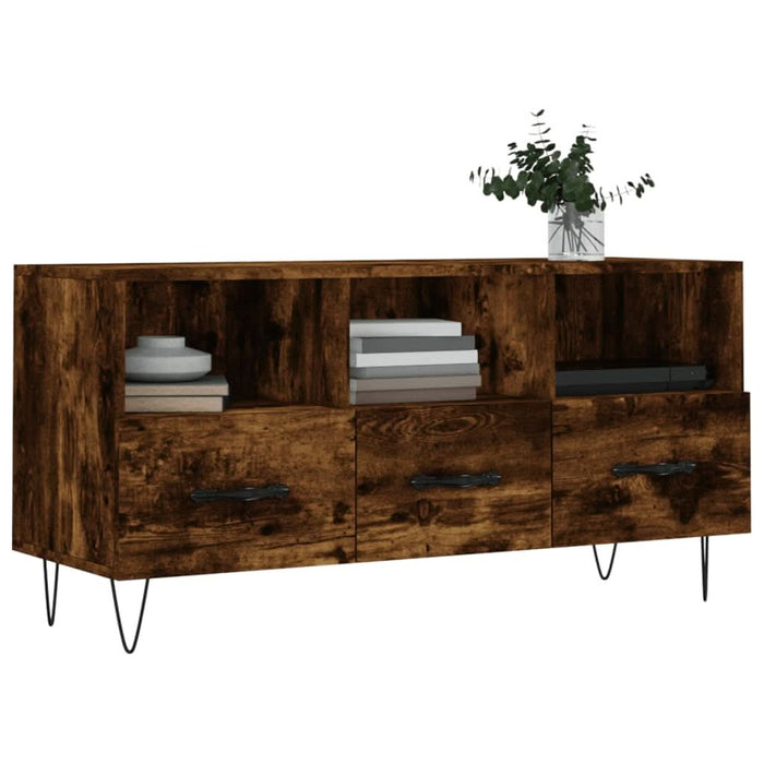 Dulap TV stejar afumat, 102x36x50 cm, lemn prelucrat - WALTI WALTI