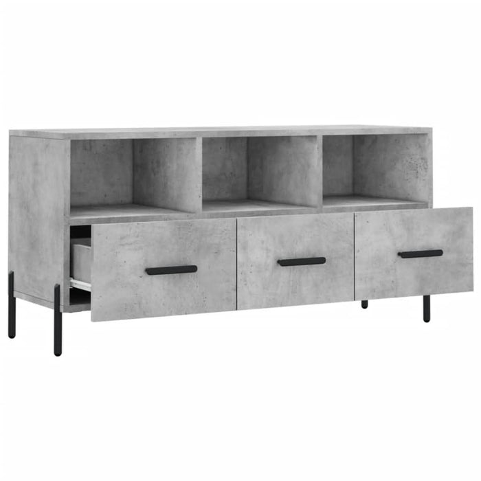 Dulap TV, gri beton, 102x36x50 cm, lemn prelucrat - WALTI WALTI