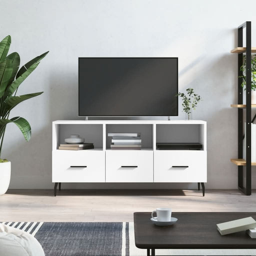 Dulap TV, alb, 102x36x50 cm, lemn prelucrat - WALTI WALTI