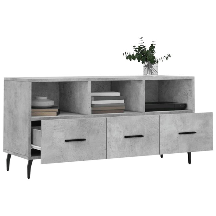 Dulap TV, gri beton, 102x36x50 cm, lemn prelucrat - WALTI WALTI