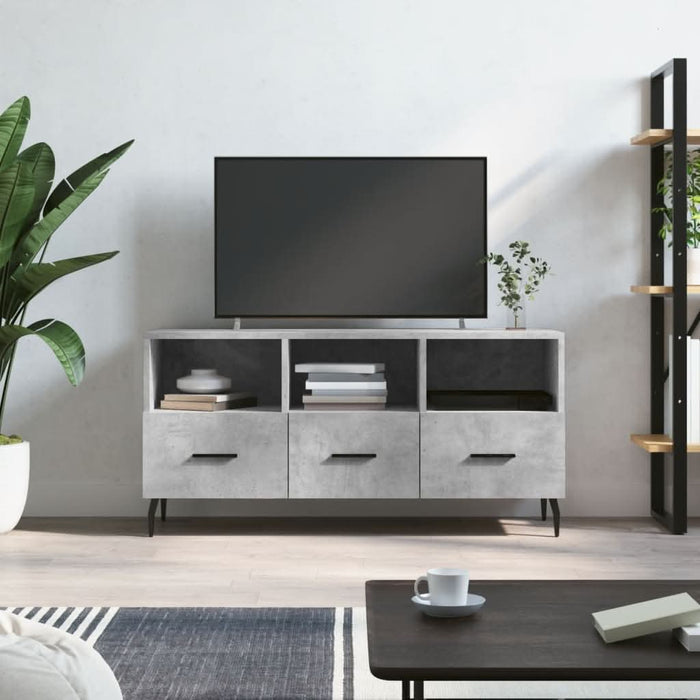 Dulap TV, gri beton, 102x36x50 cm, lemn prelucrat - WALTI WALTI