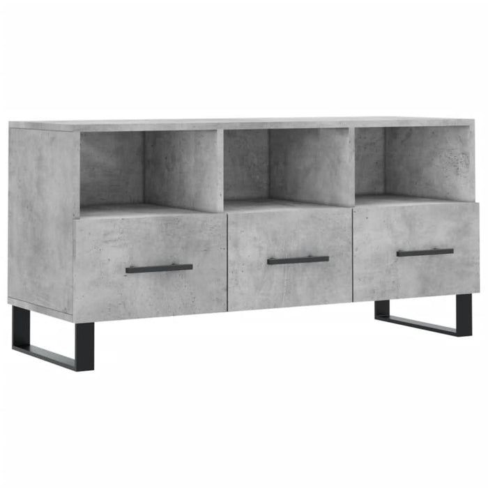 Dulap TV, gri beton, 102x36x50 cm, lemn prelucrat - WALTI WALTI