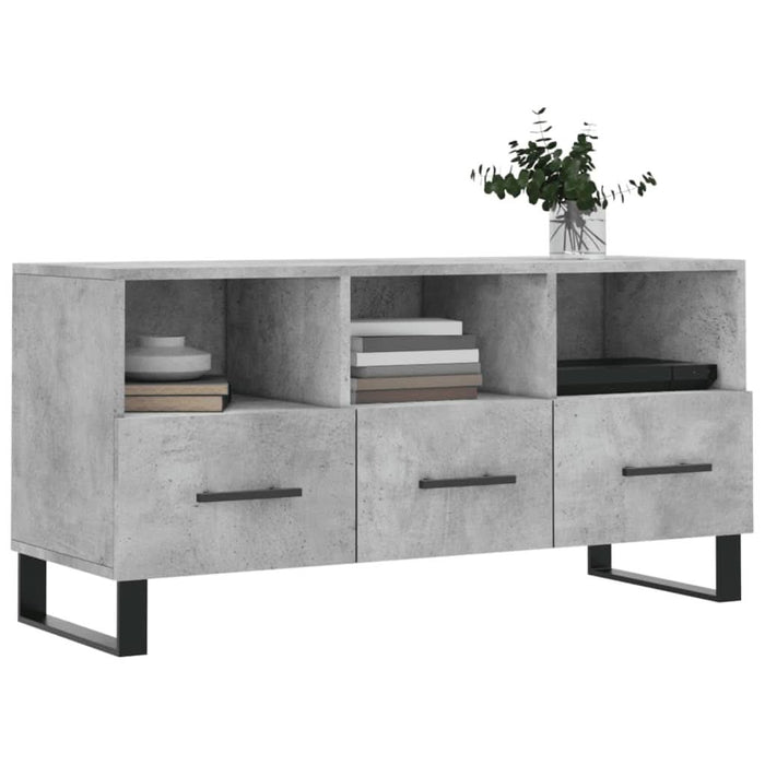 Dulap TV, gri beton, 102x36x50 cm, lemn prelucrat - WALTI WALTI