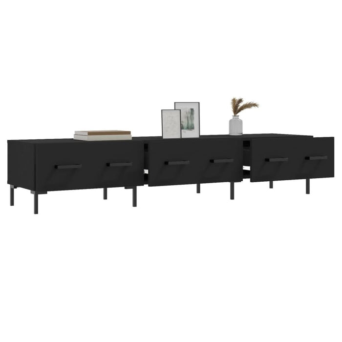 Dulap TV, negru, 150x36x30 cm, lemn prelucrat - WALTI WALTI