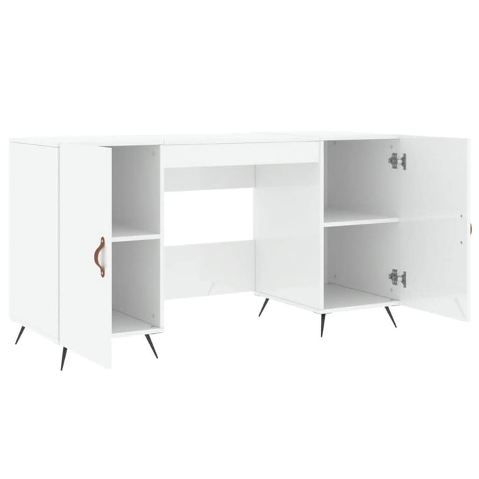 Birou, alb extralucios, 140x50x75 cm, lemn compozit - WALTI WALTI