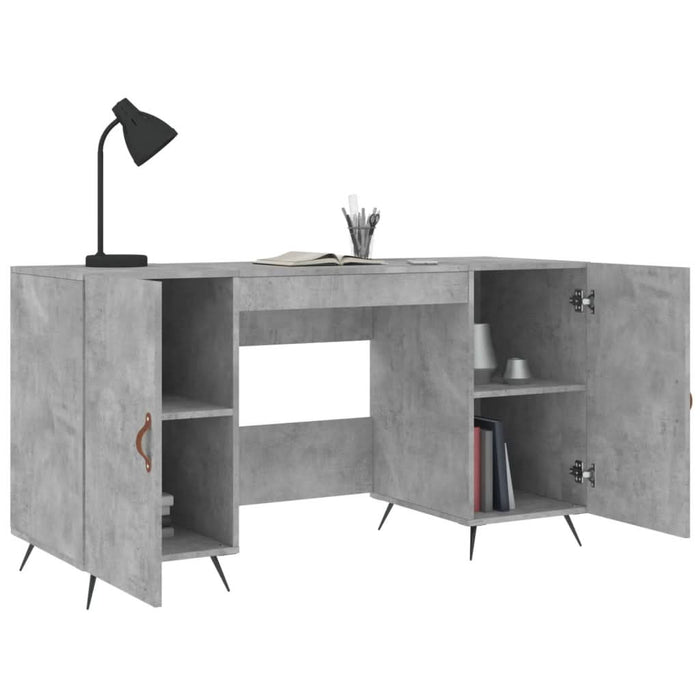Birou, gri beton, 140x50x75 cm, lemn compozit - WALTI WALTI