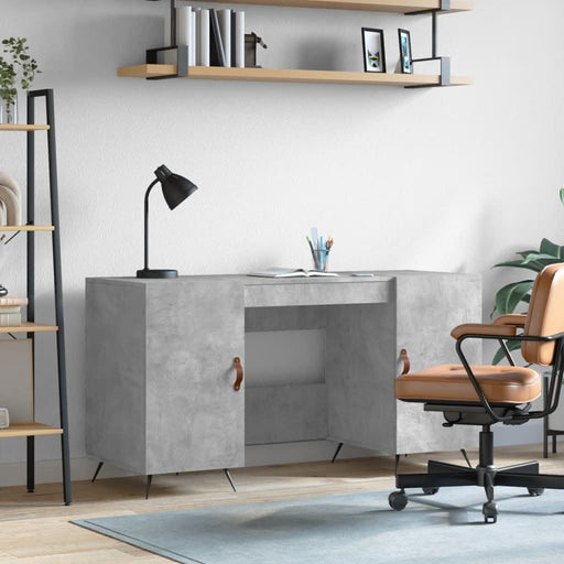 Birou, gri beton, 140x50x75 cm, lemn compozit - WALTI WALTI
