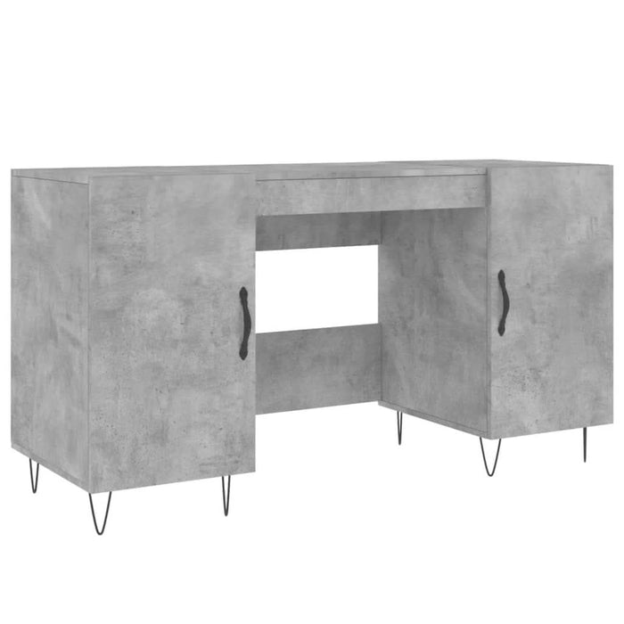 Birou, gri beton, 140x50x75 cm, lemn compozit - WALTI WALTI