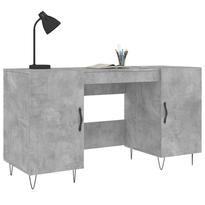 Birou, gri beton, 140x50x75 cm, lemn compozit - WALTI WALTI