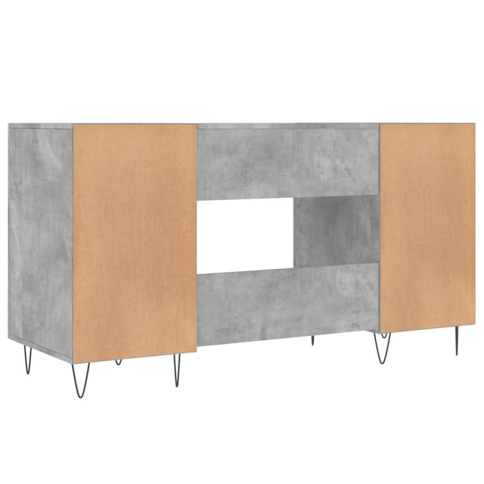 Birou, gri beton, 140x50x75 cm, lemn compozit - WALTI WALTI