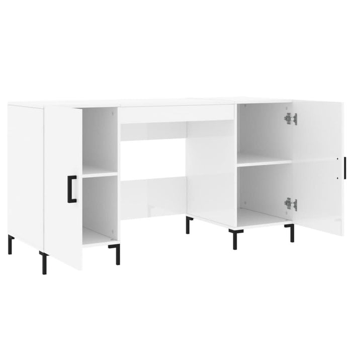 Birou, alb extralucios, 140x50x75 cm, lemn compozit - WALTI WALTI