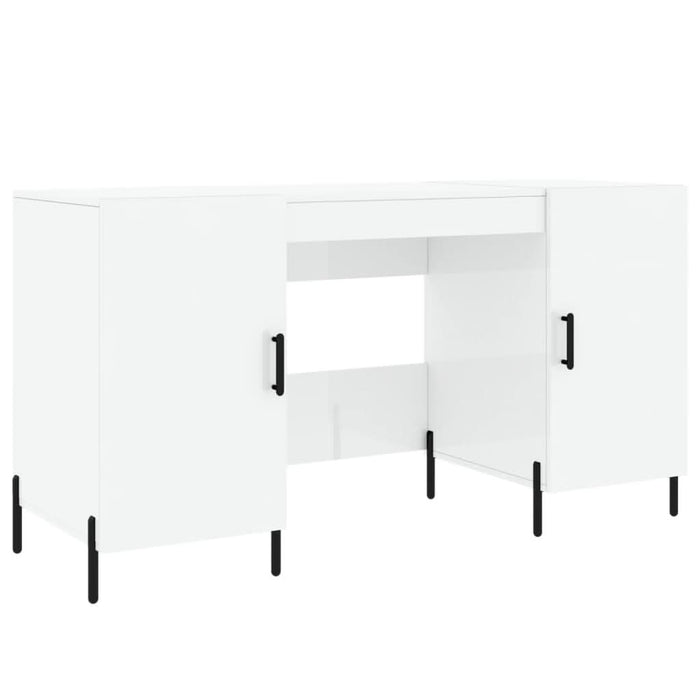 Birou, alb extralucios, 140x50x75 cm, lemn compozit - WALTI WALTI