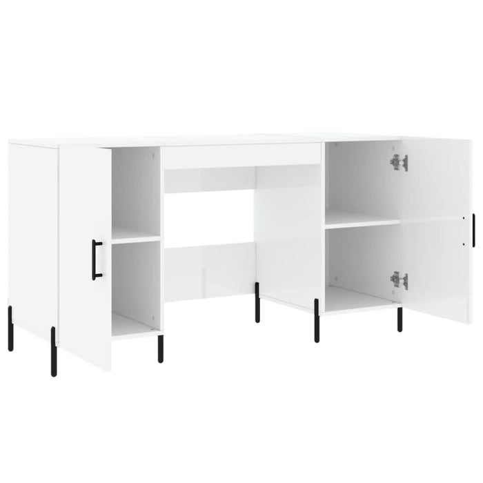 Birou, alb extralucios, 140x50x75 cm, lemn compozit - WALTI WALTI