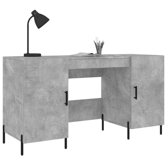 Birou, gri beton, 140x50x75 cm, lemn compozit - WALTI WALTI