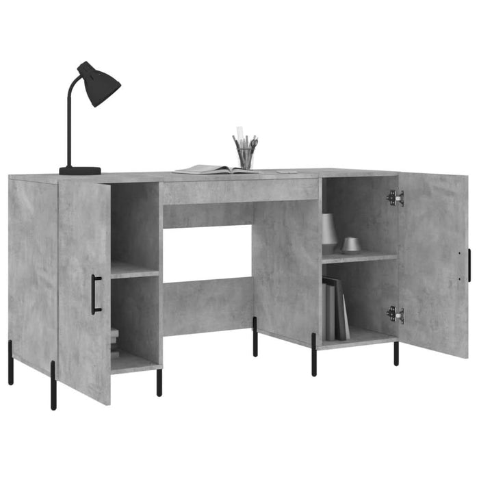 Birou, gri beton, 140x50x75 cm, lemn compozit - WALTI WALTI