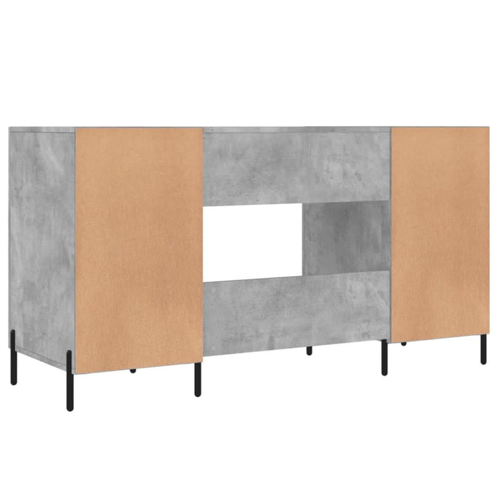 Birou, gri beton, 140x50x75 cm, lemn compozit - WALTI WALTI