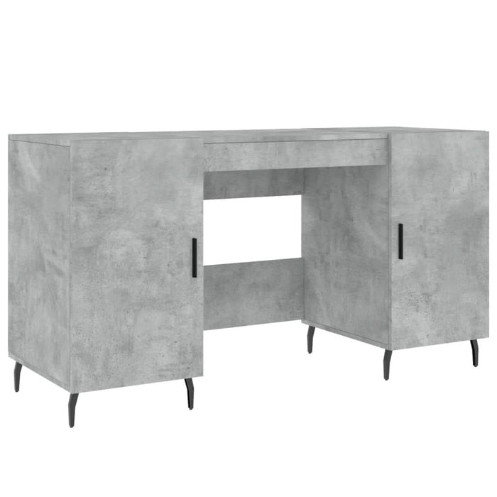 Birou, gri beton, 140x50x75 cm, lemn compozit - WALTI WALTI