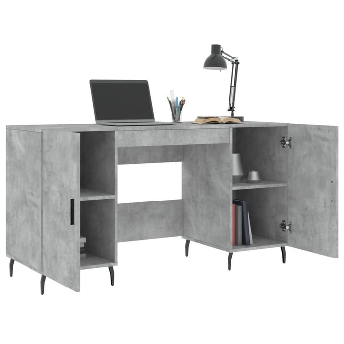 Birou, gri beton, 140x50x75 cm, lemn compozit - WALTI WALTI
