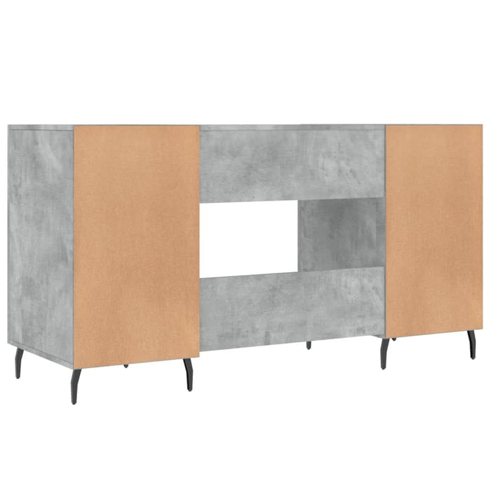 Birou, gri beton, 140x50x75 cm, lemn compozit - WALTI WALTI