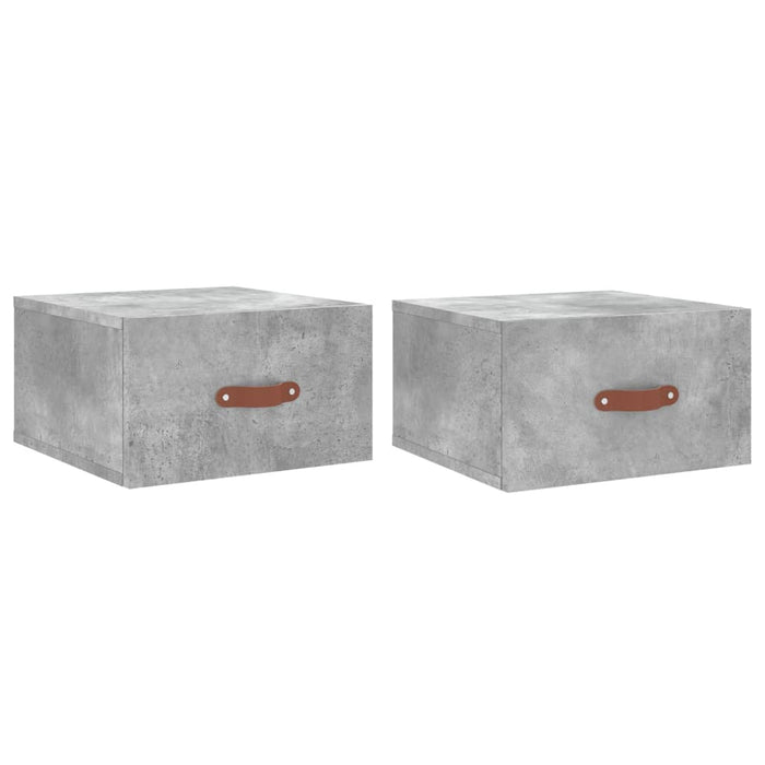 Noptiere montate pe perete 2 buc. gri beton 35x35x20 cm - WALTI WALTI