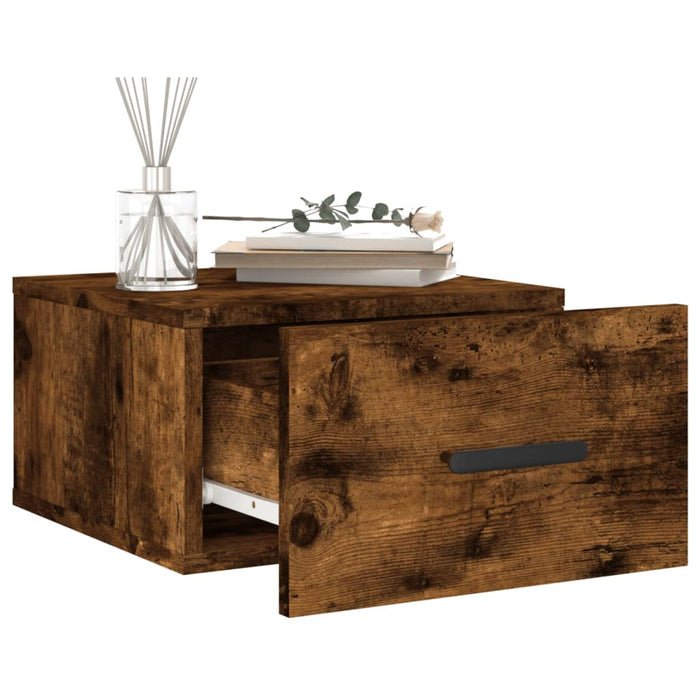 Noptiere de perete, 2 buc., stejar afumat, 35x35x20 cm - WALTI WALTI