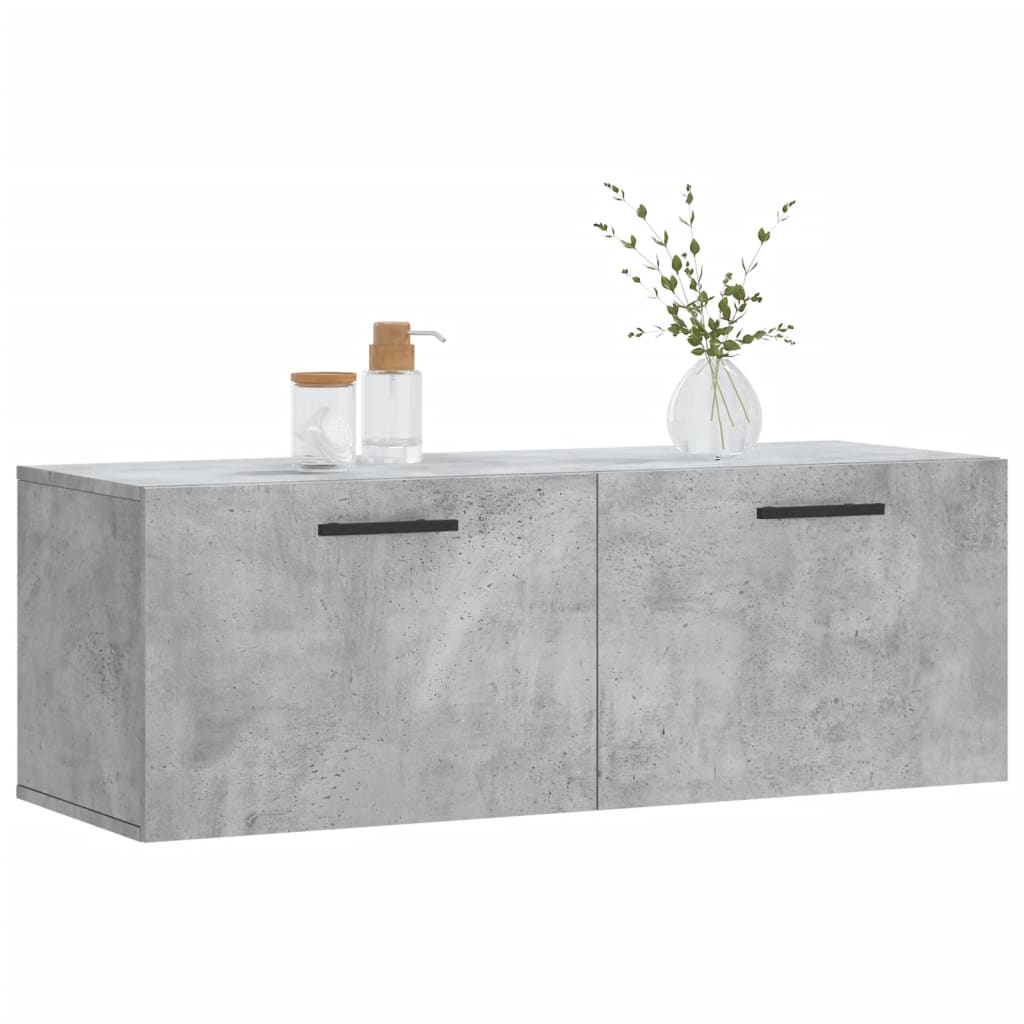 Dulap de perete, gri beton, 100x36,5x35 cm, lemn prelucrat