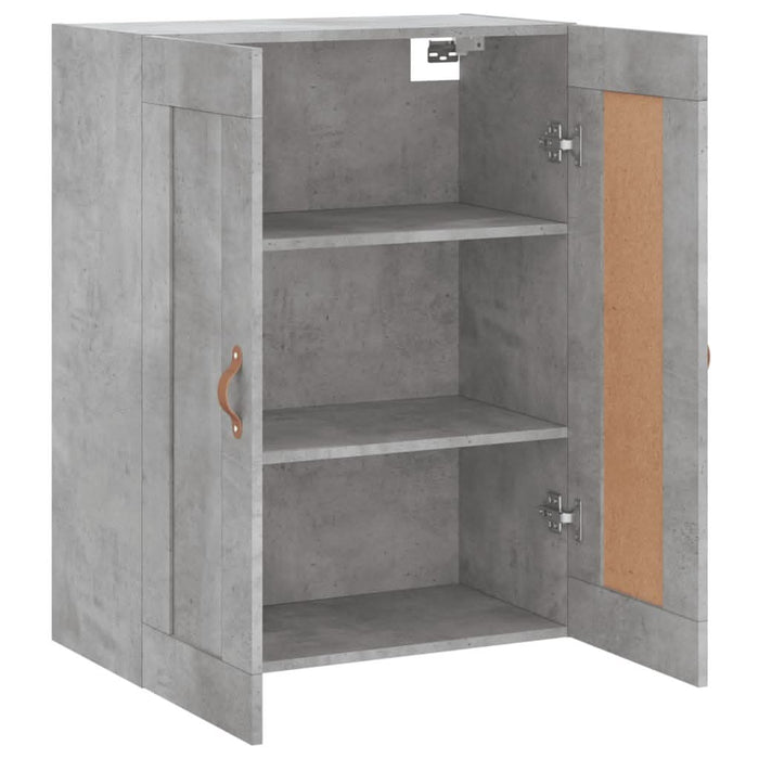 Dulap pe perete, gri beton, 69,5x34x90 cm, lemn prelucrat - WALTI WALTI