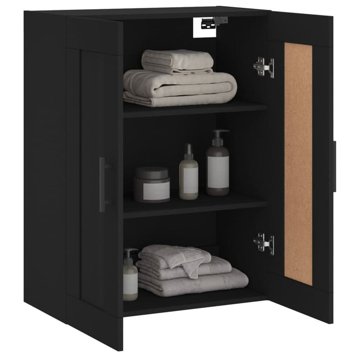 Dulap montat pe perete, negru, 69,5x34x90 cm, lemn prelucrat - WALTI WALTI