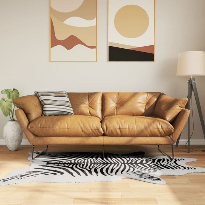 Covor alb-negru, 120x170 cm, model zebră lavabil anti-alunecare - WALTI WALTI