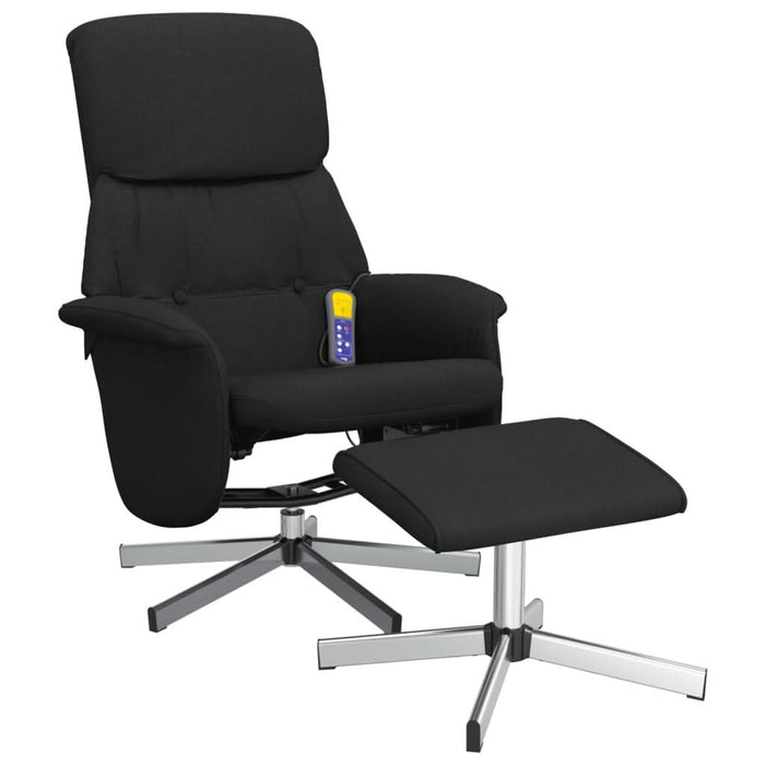 Scaun rabatabil cu taburet, negru, material textil - WALTI WALTI