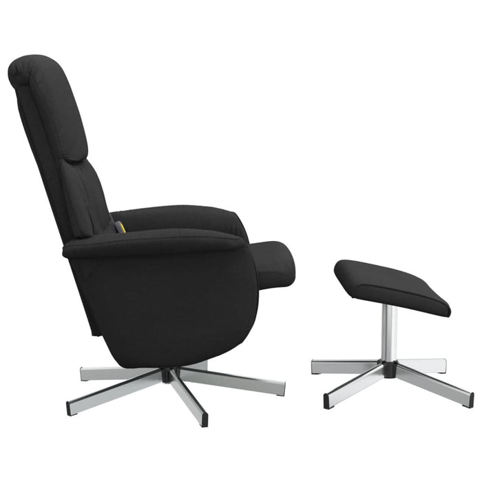 Scaun rabatabil cu taburet, negru, material textil - WALTI WALTI