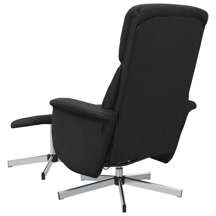 Scaun rabatabil cu taburet, negru, material textil - WALTI WALTI