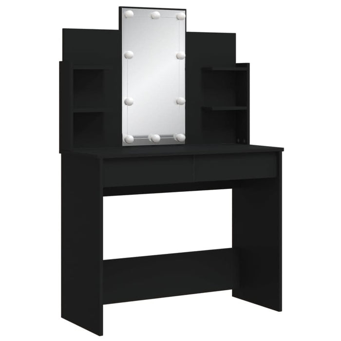 Masă de toaletă cu LED-uri, negru, 96x40x142 cm - WALTI WALTI