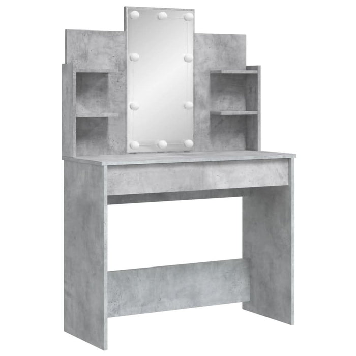 Masă de toaletă cu LED-uri, gri beton, 96x40x142 cm - WALTI WALTI
