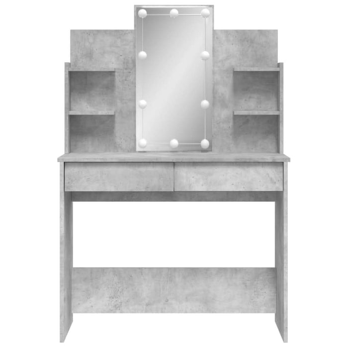 Masă de toaletă cu LED-uri, gri beton, 96x40x142 cm - WALTI WALTI