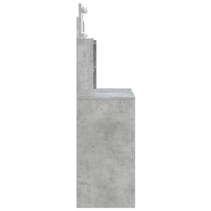 Masă de toaletă cu LED-uri, gri beton, 96x40x142 cm - WALTI WALTI