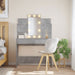 Masă de toaletă cu LED-uri, gri beton, 96x40x142 cm - WALTI WALTI