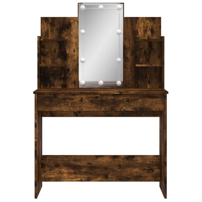 Masă de toaletă cu LED-uri, stejar fumuriu, 96x40x142 cm - WALTI WALTI