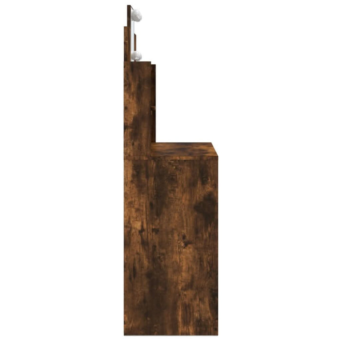 Masă de toaletă cu LED-uri, stejar fumuriu, 96x40x142 cm - WALTI WALTI