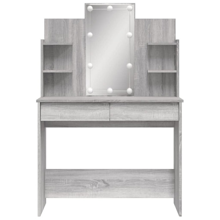 Masă de toaletă cu LED-uri, gri sonoma, 96x40x142 cm - WALTI WALTI