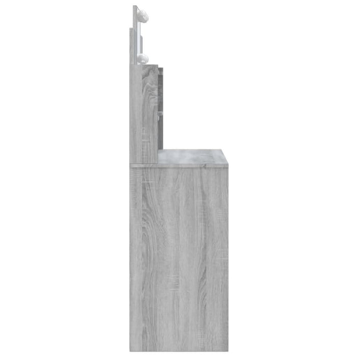 Masă de toaletă cu LED-uri, gri sonoma, 96x40x142 cm - WALTI WALTI