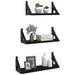 Set rafturi de perete, 3 buc., negru, lemn prelucrat - WALTI WALTI