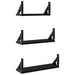 Set rafturi de perete, 3 buc., negru, lemn prelucrat - WALTI WALTI