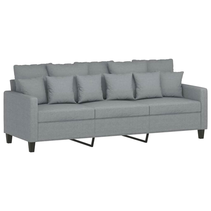 Canapea cu 3 locuri și taburet, gri deschis, 180 cm, textil - WALTI WALTI