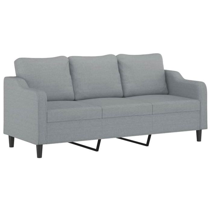 Canapea cu 3 locuri și taburet, gri deschis, 180 cm, textil - WALTI WALTI