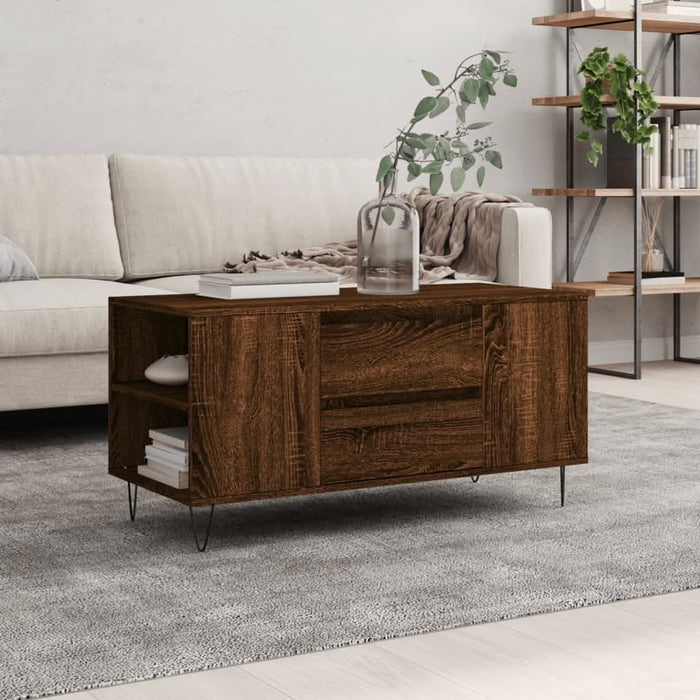 Măsuță de cafea, stejar maro, 102x44,5x50 cm, lemn prelucrat - WALTI WALTI