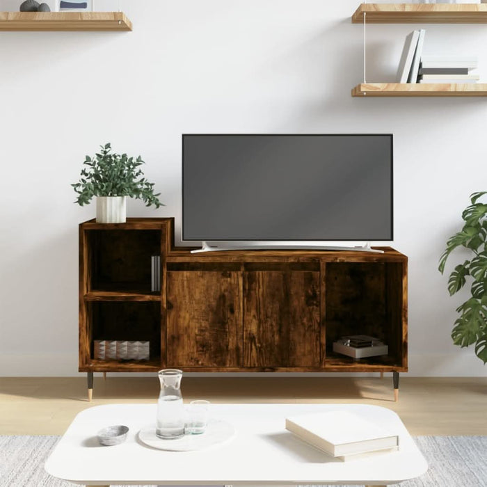 Comodă TV, stejar fumuriu, 100x35x55 cm, lemn prelucrat - WALTI WALTI