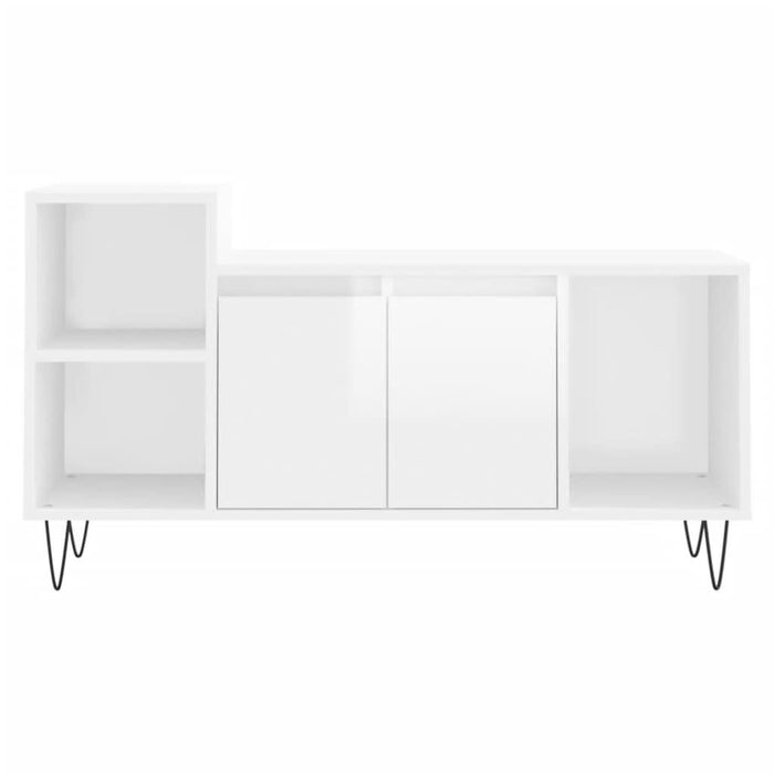 Comodă TV, alb extralucios, 100x35x55 cm, lemn prelucrat - WALTI WALTI